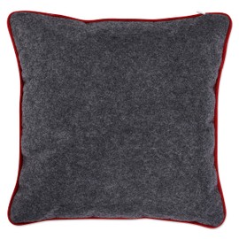 Pillow Perfect Merry Christmas Throw Pillow, 11.5 in. L X 11.5 in. W X 5 in. D, Grey