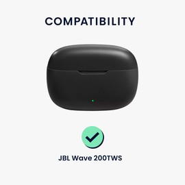 kwmobile Silicone Case Compatible with JBL Wave 200TWS Case Cover - Music Player Black