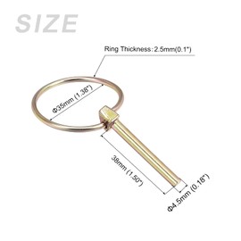 METALLIXIITY Lynch Pin with Ring (4.5mmx38mm) 3pcs Carbon Steel Lynch Pin Lock Clip Fastener Pin for Home Construction Tractor Trailer Truck Lawn Mower Trolley
