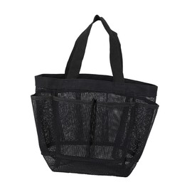 Vaguelly Portable Mesh Beach Tote Bag Versatile Travel Makeup Organizer with Multiple Pockets for for Vacations Shopping and Everyday Use Present for Women