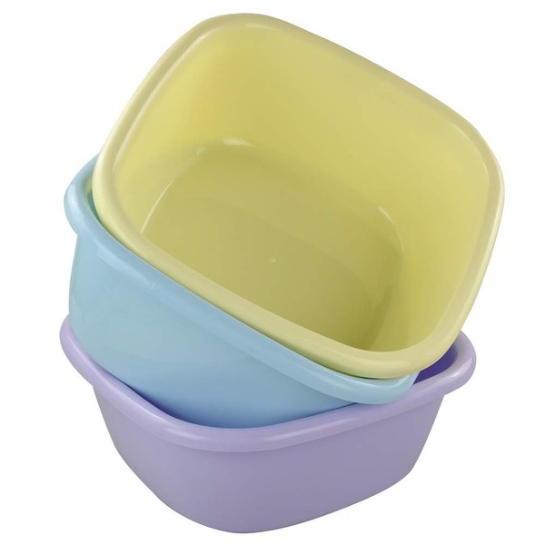 Utiao 12 Quart Wash Basin, Colored Dish Pan Tubs, 3
