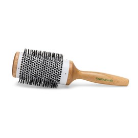 Ceramic Barrel Hair Brush for Women - Large 3.0 Inch Round Brush for Thermal & Ionic Styling - Natural Wooden with Nylon Bristles