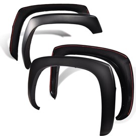 G-PLUS Fender Flares, Compatible with Chevy Silverado 1999-2006(Not for stepside), Fit GMC Sierra 1999-2006 (Not for Dually & SLE), Fit Suburban Yukon XL 2000-2006, Smooth Wheel Cover Vent Trim 4pcs