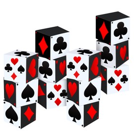 12 PCS Casino Themed Party Decorations 11.8 In Casino Party Favor Boxes Large Dice Poker Goodie Boxes for Las Vegas Game Night Party Decorations Centerpieces