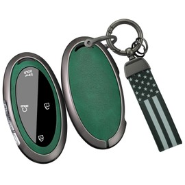 ontto Key Skin with USA American Flag Keychain Stylish Key Fob Cover Fit for Hyundai Ioniq 6 Grandeur GN7 Kona Elantra Azera Sonata Santa fe Tucson Santa Cruz 2025 2024 2023,Green