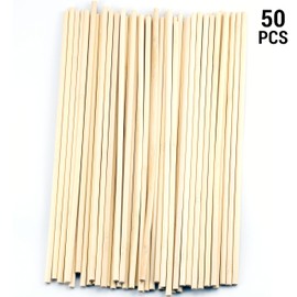 50 Pack Wooden Dowel Rods 1/4 x 12 Inch Unfinished Natural Wood Dowel Round Wooden Dowels Unfinished Wood Dowels Wood Sticks Dowel Rods Sticks Craft Dowel Rods for Crafts Model Building