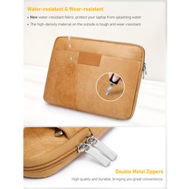 GAOCHY 13.3-14 Inch Tyvek Shockproof Laptop Sleeve, Compatible with 14.2 Inch MacBook Pro 14 M4/M3/M2/M1 Pro/Max 2024-2021, Dell XPS 14, 14 Inch HP Laptop/Envy x360, Autumn Oak