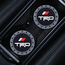 for TRD Car Cup Holder Coaster,Auto Cup Holder Insert Coaster for Toyota TRD Sequoia Tundra 4Runner Trucks, Non-Slip Car Drink Holder, Black