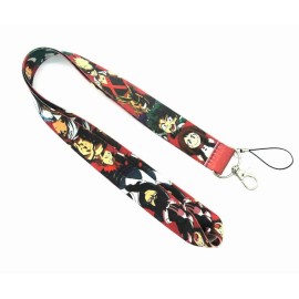 My Hero Academia Boku no Hero Academia Anime Keychain Lanyard (Red-Black)