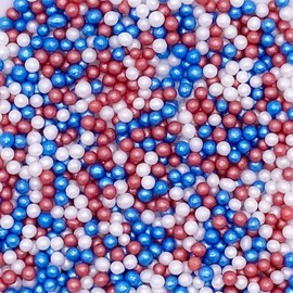 A Pinch Of - Glimmer Pearls - Red, White & Blue - Mini Pouch - 30g. Part of our Great British Range, a beautiful mix of sugar pearls, Just enough for a single bake (Glimmer RWB)