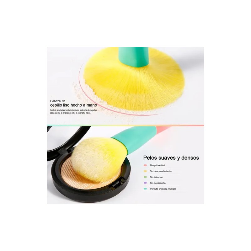 Brochas De Maquillaje Docolor , Juego De 15 Piezas Color