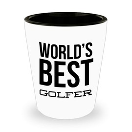 HollyWood & Twine World's Best Golfer Ceramic Shot Glass Funny Golf Gag Gift Idea