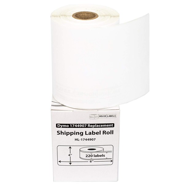 HOUSELABELS Compatible DYMO 1744907 Shipping Labels (4" x 6"), Strong