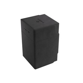 Gamegenic Watchtower 100+ XL Convertible Deck Box | Double-Sleeved Card Storage | Card Game Protector | Nexofyber Surface | Holds Up to 100 Cards | Black Color | Made