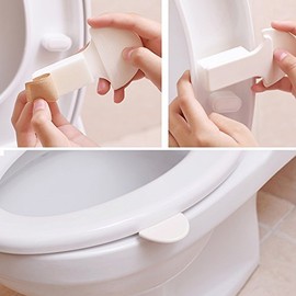 Toilet Cover Handle(Pack of 2) Toilet Seat Pad Cover Lifter, Lift Raise Lower Lid The Clean Way - Avoid Touching - Self-Adhesive Hygiene - Cleaner & Healthier