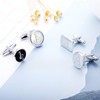 LOYALLOOK 4Pairs Initial A Men's Initial Letter Shirts Cufflinks Engraved