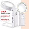 Dicfeos 30X 40X Magnifying Glass with Light and Stand, Folding