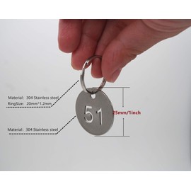 10-Pack Stainless Steel Key Tags with Rings | 25mm Numbered ID Tags (1-10) | Durable, Corrosion-Resistant Key Chains for Organizing Keys, Bags, and Equipment