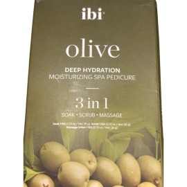 IBI 3-in-1 Spa Pedicure Set Olive Deep Hydration Feet Moisturizing NEW
