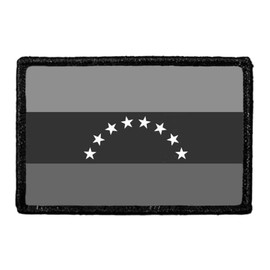 Venezuela Flag - Black and White | Hook and Loop Attach for Hats, Jeans, Vest, Coat | 2x3 in | by Pull Patch