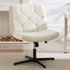 VECELO Modern Armless Criss Cross Chair No Wheels with Comfy
