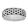 Silverly Women's Men's 925 Sterling Silver Brick Pattern Stone Wall