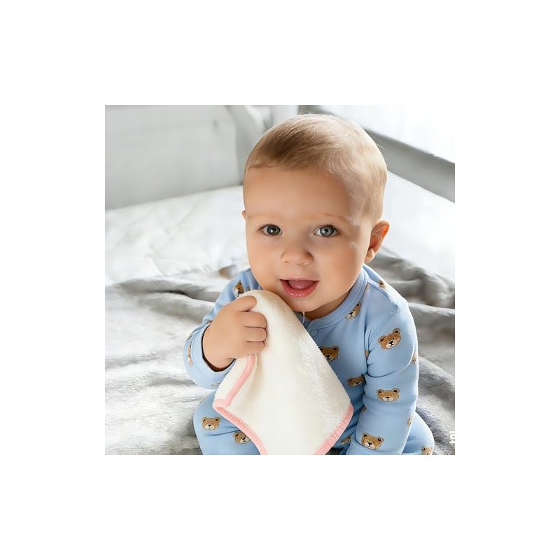 POLYTE Hypoallergenic Gentle Microfibre Flannel Baby Washcloth, 30.5 x 30.5