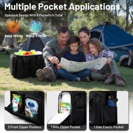 MIER Lunch Box for Men Heavy Duty Insulated Lunch Bag 20 Cans Large Leakproof Soft Cooler Bags with Multiple Pockets for Picnic Work Travel (Black)