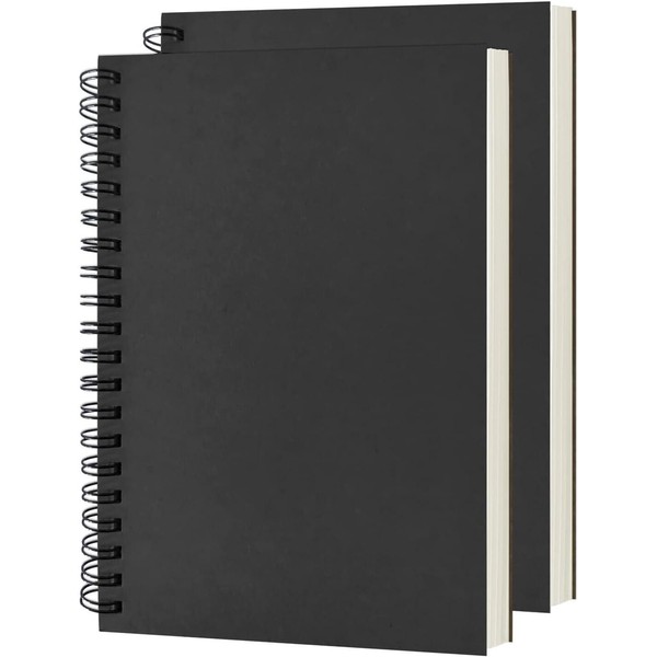 DSTELIN Blank Spiral Notebook, 2-Pack 100 Pages / 50 Sheets,