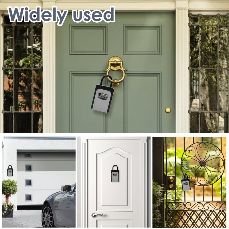 2 Pack 4 Digit Combination Key Lock Box,Weatherproof Key Safe