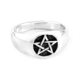 Windalf Narica 9mm Celtic Pentagram Irish Protection Ring 925 Sterling Silver, Fabric