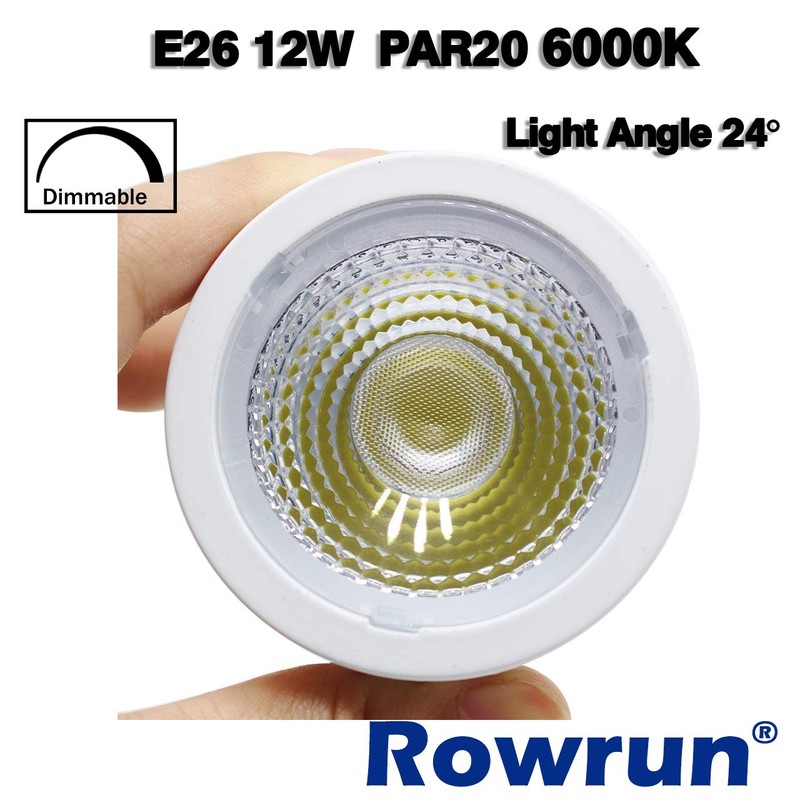 PAR20 LED Bulb 6000K Daylight White Dimmable 12W E26 Medium