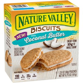 Nature Valley Toasted Coconut Biscuits with Coconut Filling, 1.35 oz, 5 ct