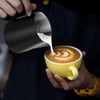 HULISEN 6.8oz/200ml Milk Pitcher, Stainless Steel Espresso Latte Steaming Frothing