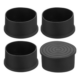sourcing map 4Pcs Chair Leg Caps, Fit OD 60mm (2-3/8 Inch) Non-Marking PVC Chair Leg Tips Non-Slip Chair Leg Floor Protectors Round Table Covers End Caps for Furniture, Black
