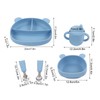 5pcs Baby Feeding Kit Food Grade Silicone Bear Design Plate