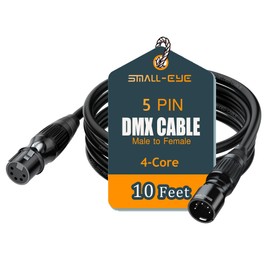 SMALL-EYE 5 Pin DMX Cable 10ft 1 Pack – 4-Core Male to Female Stage Lighting DMX512 Cable(10')