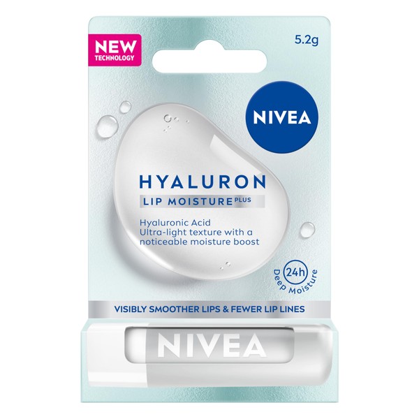 NIVEA Hyaluron Moisture Plus Lip Balm (5.2g), Ultra-Light Lip Balm