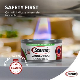 Sterno Fuel Cans - 2.25 Hour Burn, (6-Pack) Chafing Dish Fuel Can Burners for Food Warmer, Chafer Fuel, Canned Heat Ethanol