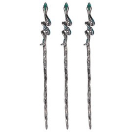 Hawwwy 6.8'' Multicolor Set of 3 Snake Hair Sticks - Elegant Snake Design with Rhinestone Detailing - Quick & Easy to do Hairstyles - Versatile & Durable Hair Accessory for Women and Girls, tictac