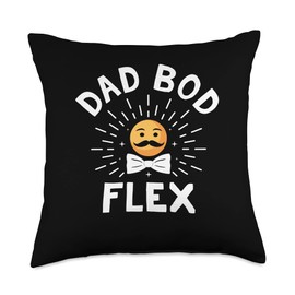 Exercise Routine Father Diet Condition Dad BOD Flex Fitness Lifestyle Health Habits Daddy Nutrition Throw Pillow, 18x18, Multicolor