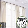 44 Pcs Metal Drapery Curtain Rings with Hooks Hanging Curtain