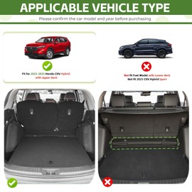 Qyebbk Trunk Mat for 2023-2025 Honda CRV CR-V Hybrid Rear Cargo Mat All Weather TPE Protector TPE Trunk Liner Accessories(Only for Upper Deck)
