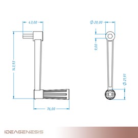 IdeaGenesis Crank for Roller Shutter Lathe - Replacement for Window Crank - Roller Shutter Handle - Lift for Ceiling Clothes Airer (White, Crank 14 cm)