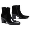 Mens Boots Casual Patent Leather Chelsea Dress Boots Zipper on