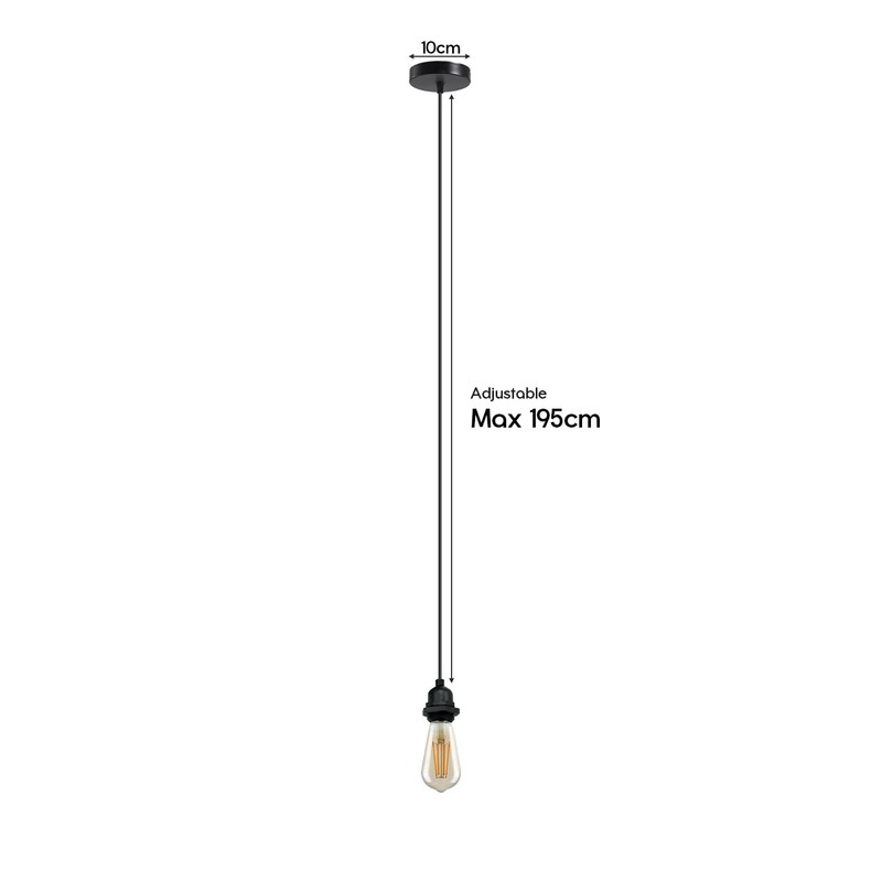 LEDSone Pendant Ceiling Light Fitting, E27 Lamp IP65 Indoor/Outdoor Black