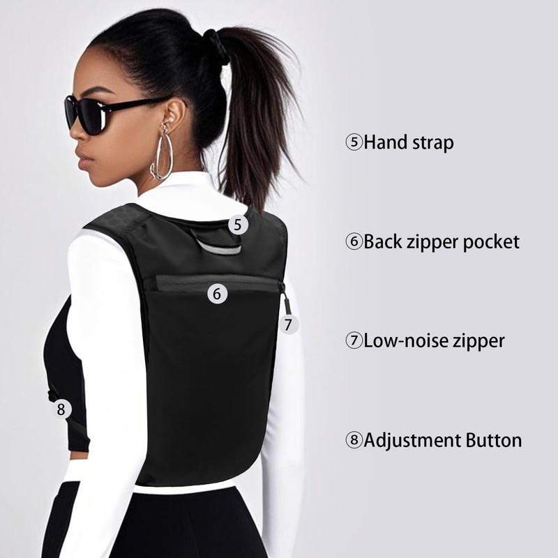Plain Running Vest with Phone Holder & Storage, Adjustable Hydration