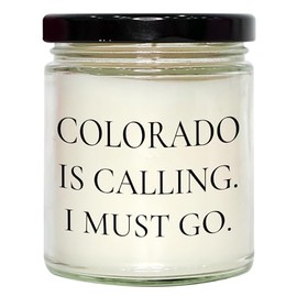 Colorado Gifts for Him, Funny Vanilla Soy Candle for Men, 9oz Hand-Poured Soy Wax Candle with Black Lid, Sublimation Printed Label - from Colorado to The World, Christmas Unique Gifts