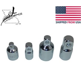 4 Piece Socket Adapter Set 1/4" 3/8" 1/2" Size Adapters Triple Plated Chrome Vanadium Steel. JL Missouri Parts & Misc.