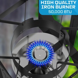 Fire Riot 50,000 BTU High-Pressure Propane Burner - Adjustable Single Burner Propane Stove with CSA Certified 10PSI Regulator for Outdoor Camping, Backyard Cookouts, Tailgating, Fishing, and Hunting